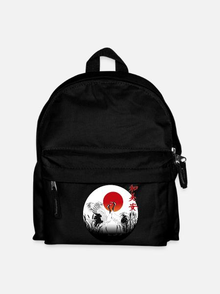 Crane dance, parade in the land of the rising sun - Kids' Backpack - black