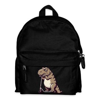 Grumpy Dino T-Rex sur Scooter Comic - Sac à dos Enfant - noir - Devant