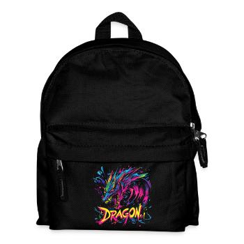 Drache Bunt Fantasie Magie Mystik Mythologie Kunst - Kinder Rucksack - Schwarz - Vorne