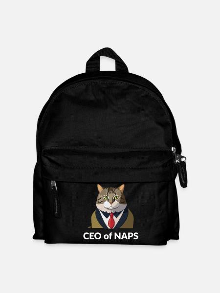 Geschäftsmann Katze mit Krawatte - Kinder Rucksack - Schwarz