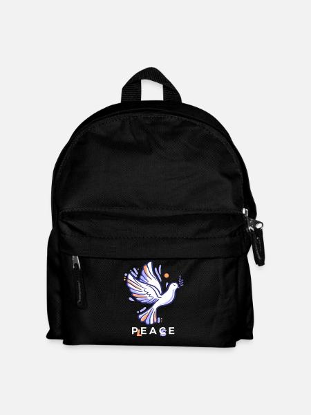 Dove of peace with olive in pastel colors - Kids' Backpack - black