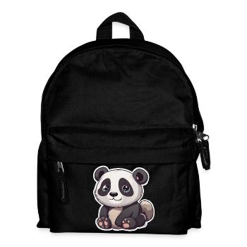 Süßer Panda mit großen Augen - Kinder Rucksack - Schwarz - Vorne