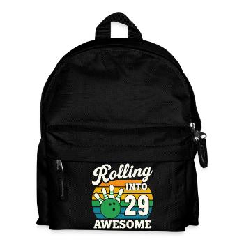 Bowling 29. Geburtstag Feier Grafik - Kinder Rucksack - Schwarz - Vorne