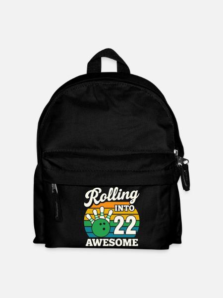 Bowling 22 Birthday Celebration Graphic - Kids' Backpack - black