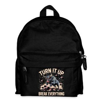 Turn It Up Vinyl Bull - Kids' Backpack - black - Front