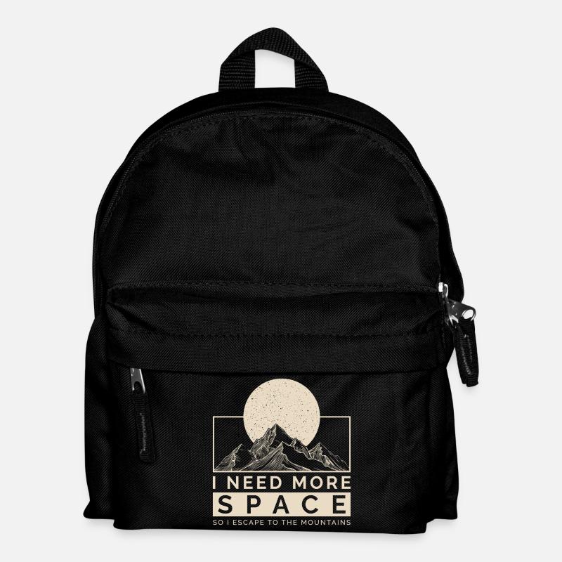 Ich brauche mehr Platz, also flüchte ich in die Berge - Kinder Rucksack - Schwarz