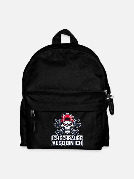 I screw, therefore I am – workshop philosophy - Kids' Backpack - black