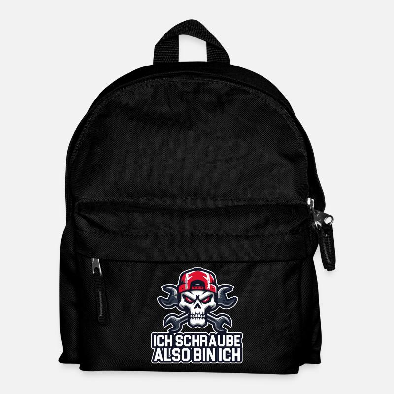 I screw, therefore I am – workshop philosophy - Kids' Backpack - black