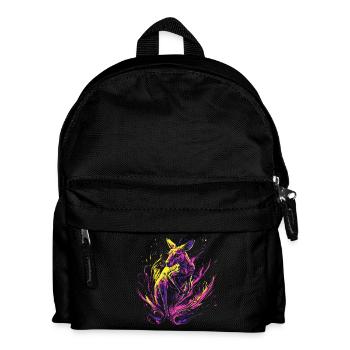 Kangaroo Animal Australia Down Under Neon Colorful Art - Kids' Backpack - black - Front