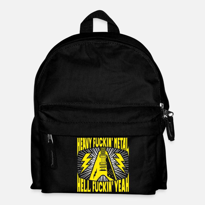 Heavy Metal Hell Yeah Guitar Art - Kids' Backpack - black