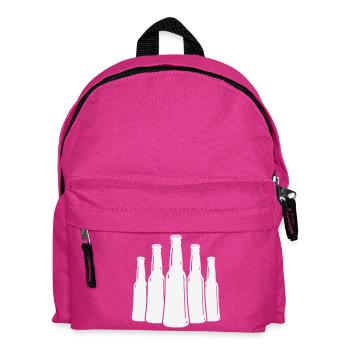 Bierflaschen Silhouette - Kinder Rucksack - Fuchsia - Vorne