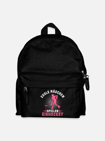 Coole Mädchen Spielen Eishockey Eishockeyspielerin - Kinder Rucksack - Schwarz