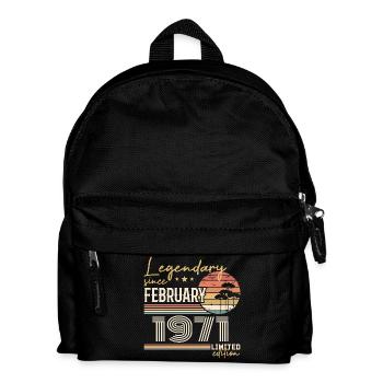 February 1971 Anniversary 1971 Legends February - Kids' Backpack - black - Front