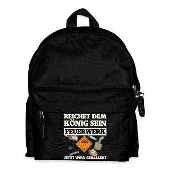 Reichet dem König Sein Feuerwerk - Kinder Rucksack - Schwarz - Vorne
