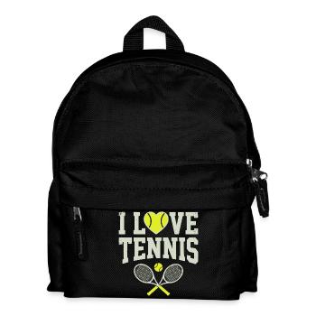 T-shirt de tennis, t-shirt I Love Tennis, sweat à capuche, bonnet - Sac à dos Enfant - noir - Devant
