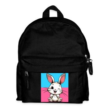 Kaninchen - Kinder Rucksack - Schwarz - Vorne
