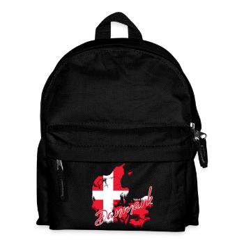Kartenflagge Dänemark, ich liebe Dänemark - Kinder Rucksack - Schwarz - Vorne