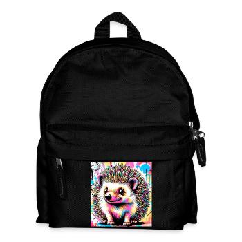 Igel - Kinder Rucksack - Schwarz - Vorne