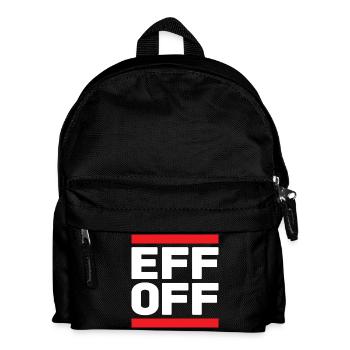 Slogan in Rot-Weiß - Kinder Rucksack - Schwarz - Vorne