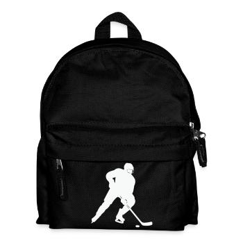 Eishockey Silhouette im Spielfluss - Kinder Rucksack - Schwarz - Vorne