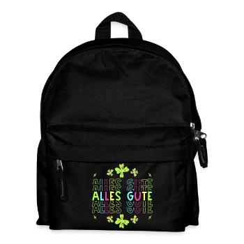 Alle Gute - Glücksbringer - Glücksklee neon - Kinder Rucksack - Schwarz - Vorne