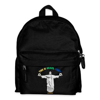 Brazil Football Vibes – Stil-Unterstützer - Kinder Rucksack - Schwarz - Vorne