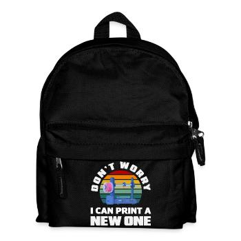 Keine Sorge Ich Kann Einen Neuen Drucken 3D Druck - Kinder Rucksack - Schwarz - Vorne