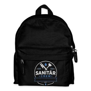 Sanitär Crew Abzeichen - Jetzt Indiviualisieren - Kinder Rucksack - Schwarz - Vorne