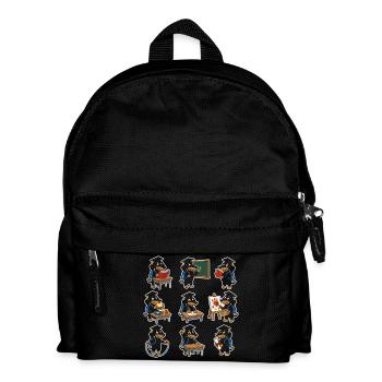 100 Days School Dachshund School Activities Doxie - Kids' Backpack - black - Front