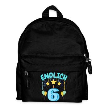 Endlich 6 - Kinder Rucksack - Schwarz - Vorne