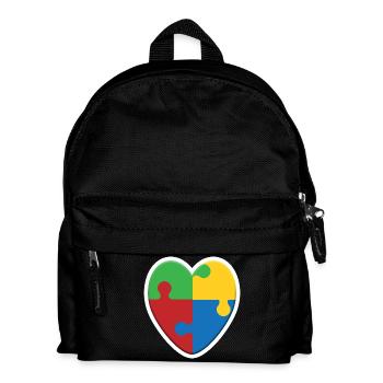 Puzzle du cœur de l’autisme - Sac à dos Enfant - noir - Devant