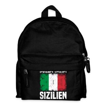 Sizilien Koordinaten - Kinder Rucksack - Schwarz - Vorne