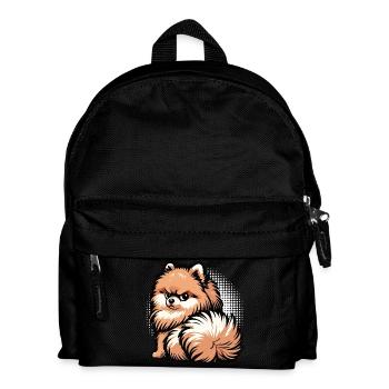 Pomeranian Pomeranian Pomeranian Spitz Dog Miniature Spitz Holder - Kids' Backpack - black - Front