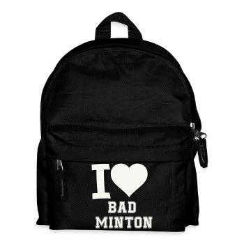 I love badminton heart - Kids' Backpack - black - Front