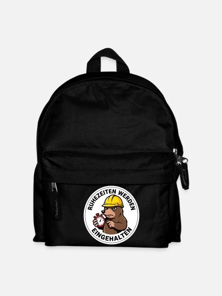 Ruhezeiten Schrebergarten Lustiges Maulwurf Shirt - Kinder Rucksack - Schwarz