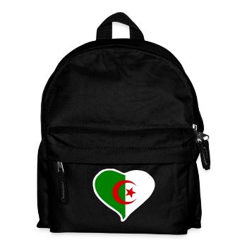 Algeria heart flag - Kids' Backpack - black - Front
