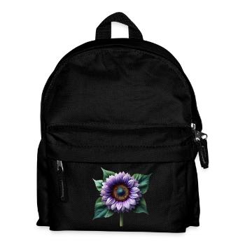 Sonnenblume violett Blumenranke Blume floral - Kinder Rucksack - Schwarz - Vorne