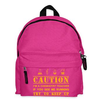 Warning: chemistry teacher - Kids' Backpack - fuchsia - Front
