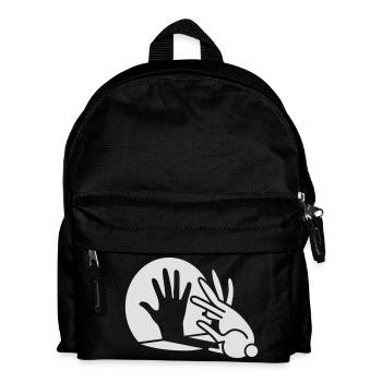 Handschatten Kaninchen im Dunkeln leuchten - Kinder Rucksack - Schwarz - Vorne