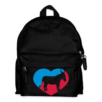 herz i love liebe esel pferd pony klein packesel l - Kinder Rucksack - Schwarz - Vorne