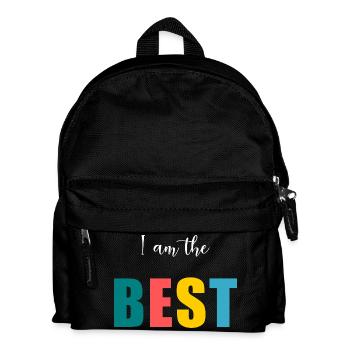 I AM THE BEST. - BESSER. - HUMOR. NACHRICHT - Kinder Rucksack - Schwarz - Vorne