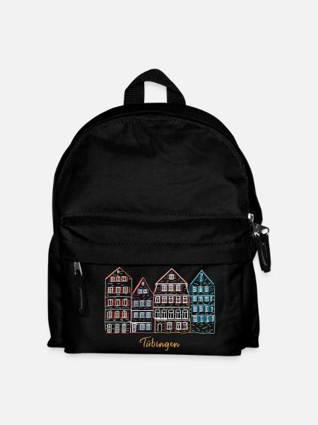Tübingen, Süddeutschland, Strichzeichnung - Kinder Rucksack - Schwarz
