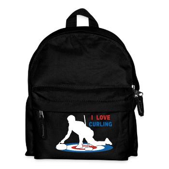 I Love Curling - Kids' Backpack - black - Front