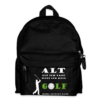 Golfspieler Golf Sport Alter altern junggeblieben - Kinder Rucksack - Schwarz - Vorne