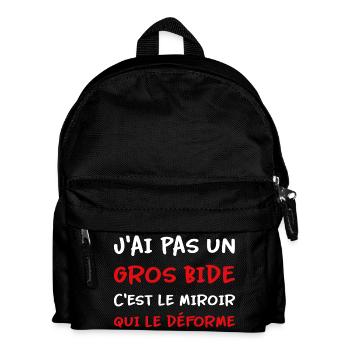 J’ai pas un gros bide c’est le miroir qui déforme - Sac à dos Enfant - noir - Devant