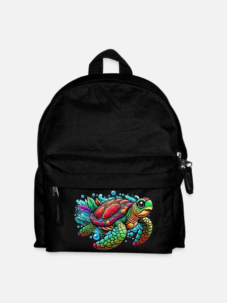 Schildkröte - Kinder Rucksack - Schwarz