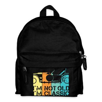 funny sayings old classic car classic car logo - Kids' Backpack - black - Front