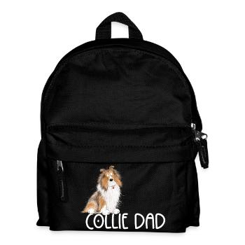 Happy Collie Papa I Collie Rough I Longhair Collie - Kids' Backpack - black - Front
