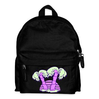 2 Palm Trees Island Tree Stripes Sun Sunset - Kids' Backpack - black - Front