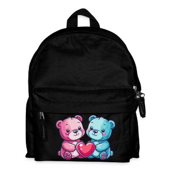 Bear Couple Love Valentine's Day - Kids' Backpack - black - Front